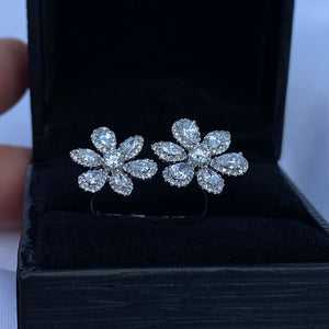 Fancy Cut Flower Ring in 14K White Gold 1.25 Total Carat Weight Gen Diamond