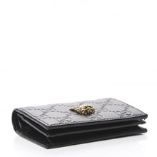 Load image into Gallery viewer, Gucci Guccissima Crystal Cat Card Case in Black