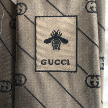 Load image into Gallery viewer, Gucci GG Striped Silk-jacquard Tie in Brown
