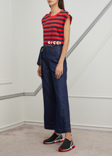 Load image into Gallery viewer, Gucci S/S Striped Pour La Cote D&#39;Azur T-Shirt in Red and Navy