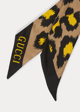 Load image into Gallery viewer, Gucci Silk Neck Bow in Leopard Print