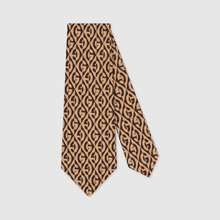 Load image into Gallery viewer, Gucci GG Rhombus Print Silk Tie In Brown