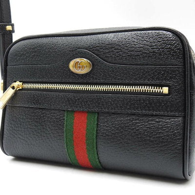 Gucci Ophidia Small Web GG Leather Shoulder Bag Black