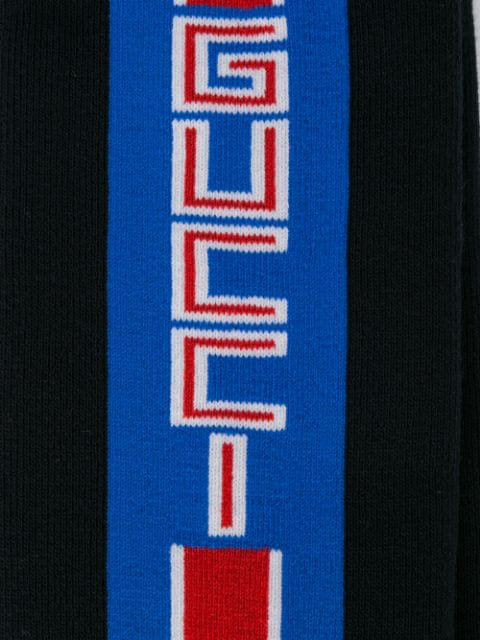 Gucci Lostoron Logo Striped Cotton Blend Socks In Blue