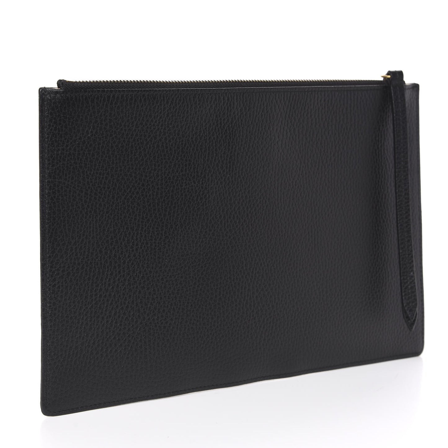 Gucci Pebbled Calfskin Butterfly Zip Clutch in Black