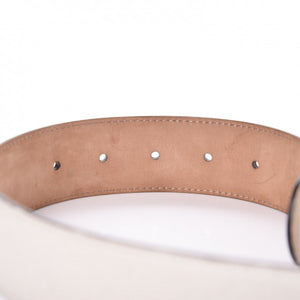 Gucci Interlocking GG Leather Belt In Mystic White