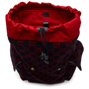 Gucci GG Monogram Print Wool Backpack in Navy –