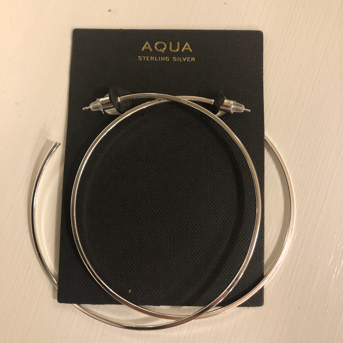 Aqua 925 Sterling Silver Hoops