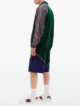 Load image into Gallery viewer, Gucci Bi-material Scarf Print Track Jacket in Green