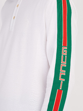 Load image into Gallery viewer, Gucci Web-stripe Detail Long Sleeve Polo in White