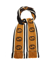 Load image into Gallery viewer, Gucci GG-jacquard Striped Wool-blend Scarf In Black