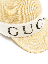 Load image into Gallery viewer, Gucci Logo-print Straw Baseball Cap in White