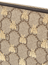 Load image into Gallery viewer, Gucci GG Supreme Bees Zip Around Wallet in Beige