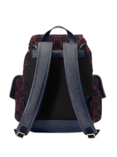 Load image into Gallery viewer, Gucci GG Monogram Print Wool Backpack in Navy