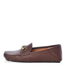 Load image into Gallery viewer, Gucci Calfskin Hebron Horse Bit Loafer Moccasins in Brown