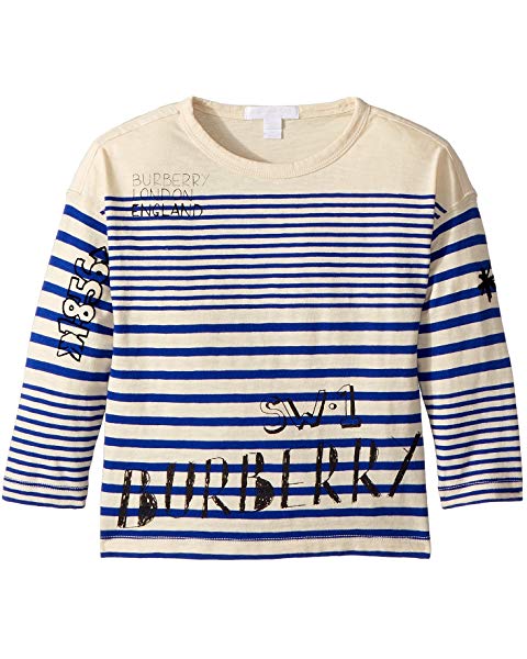 Burberry Blue and White Stripe 7Y / 8 Y Boy's Cotton Shirt