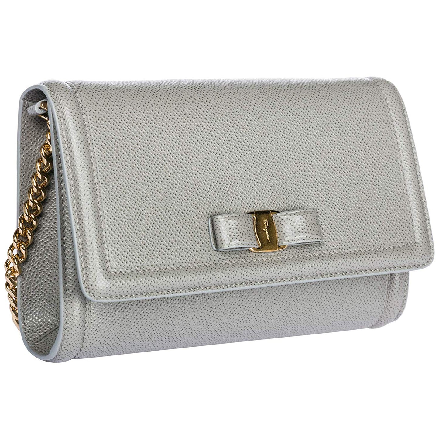 Salvatore Ferragamo Fiocco Vara Mini Bag in Pale Gray