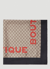 Load image into Gallery viewer, Gucci GG Boutique Print Scarf In Beige and Dark Brown
