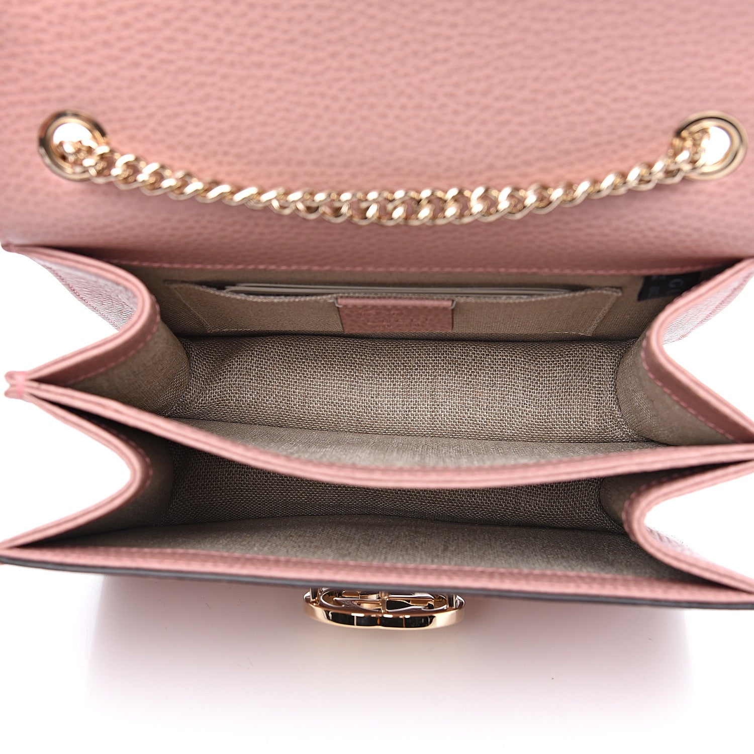 Gucci Dollar Calfskin Interlocking G Chain Wallet (WOC) in Soft Pink