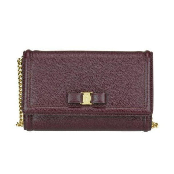 Salvatore Ferragamo Fiocco Vara Mini Bag in Wine