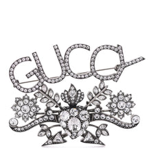 Load image into Gallery viewer, Gucci GUCCY Crystal Brooch in Silver