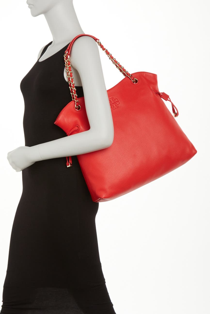 Tory Burch Thea Slouchy Chain Tote in Brilliant Red