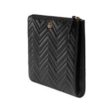 Load image into Gallery viewer, Gucci GG Marmont Matelassé Portfolio Clutch in Black