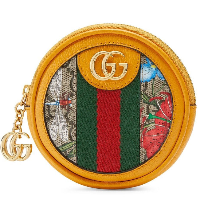 Gucci GG Flora Ophidia Coin Purse in Yellow