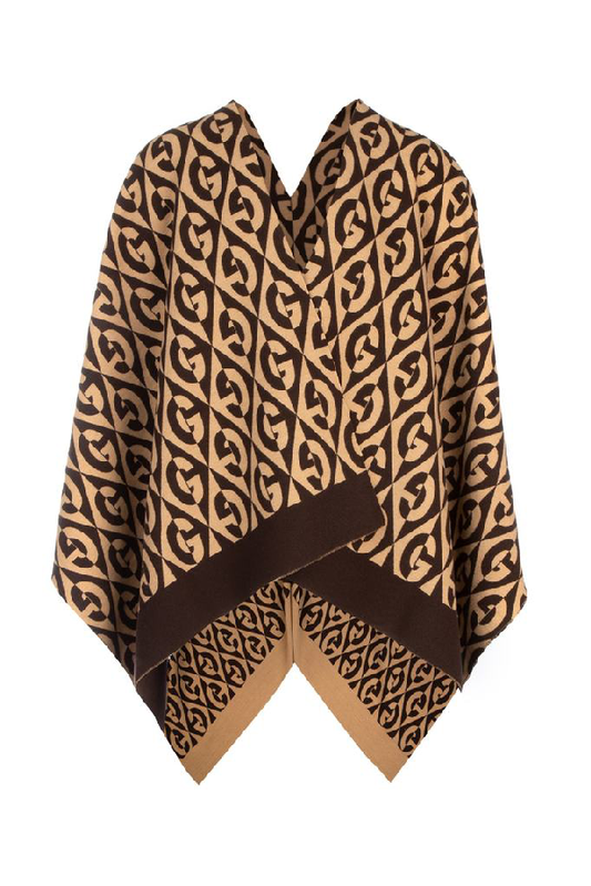 Gucci GG Rhombus Poncho In Brown
