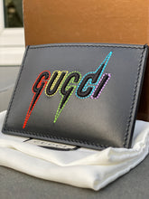 Load image into Gallery viewer, Gucci Blade Embroidered Card Case in Black