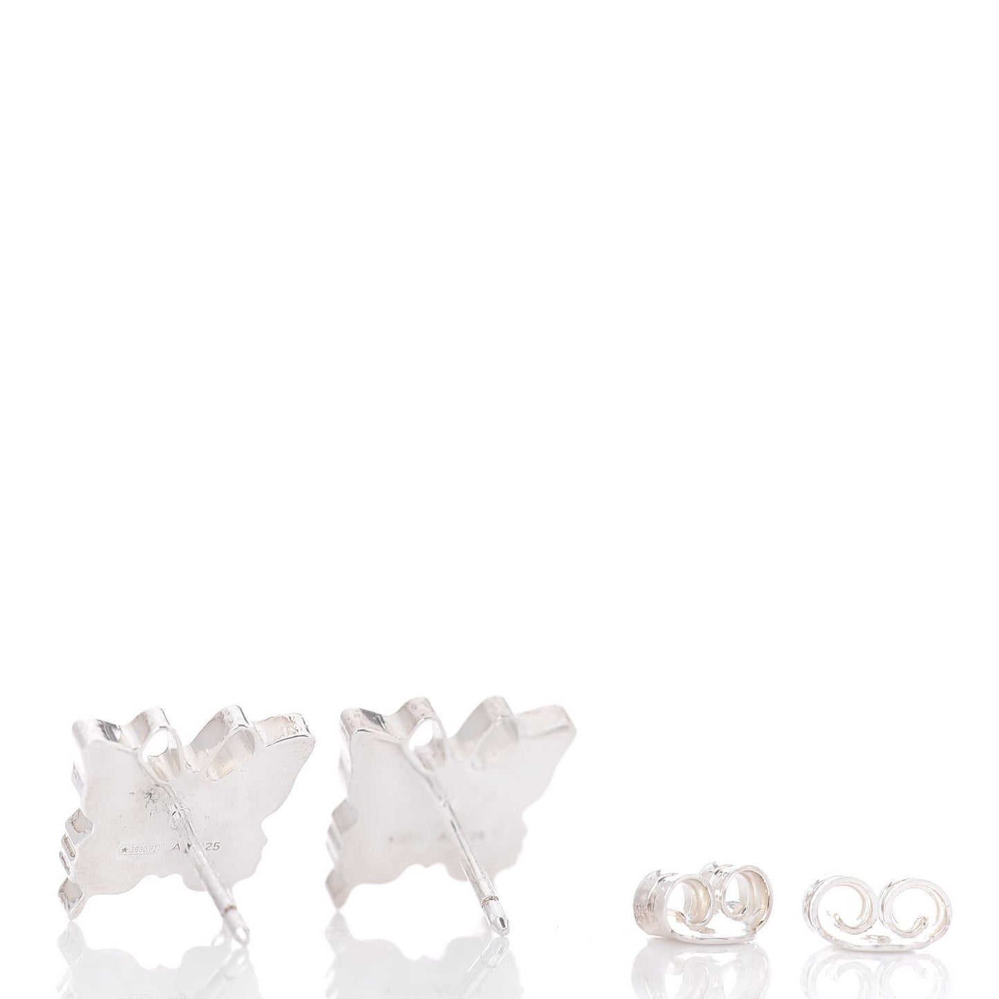 Gucci Logo Butterfly Post Earrings in Sterling Silver