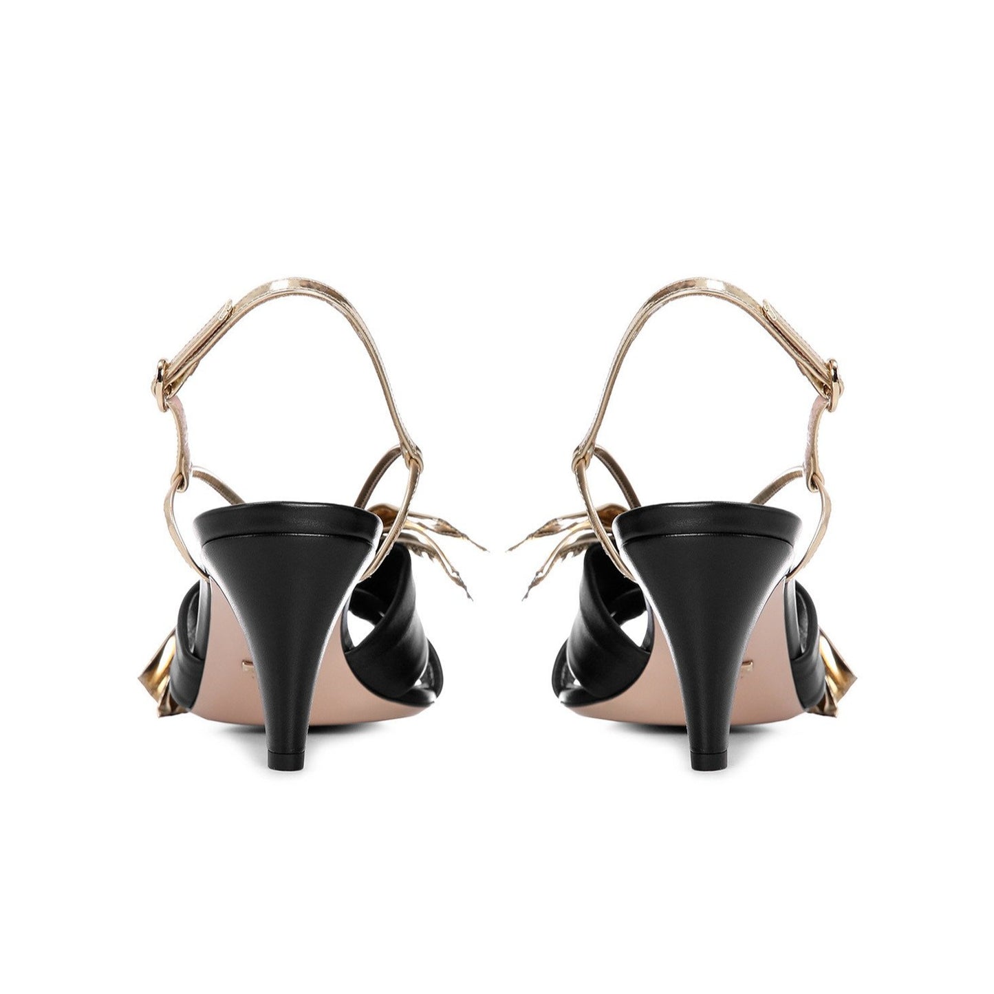Gucci Leather Mid-heel Sandal With Bow in Black