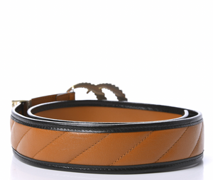 Gucci Logo Buckle Matelasse Leather Belt