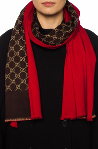Gucci Reversible Wool Scarf in Red