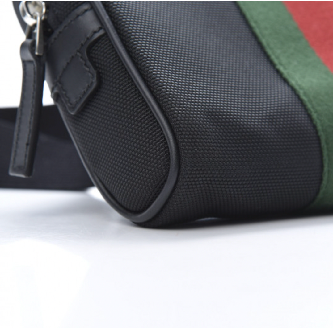 Gucci, Bags, Gucci Black Web Stripe Canvas Backpack