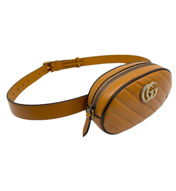 Gucci GG Marmont Matelasse Leather Belt Bag in Cognac Gavriel.us