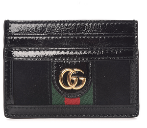 Gucci Ophidia GG Leather Cardholder in Black