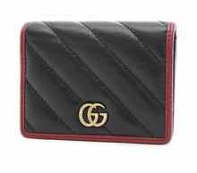Load image into Gallery viewer, Gucci Interlocking GG Card Case in Black with Red Trim