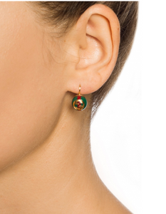 GUCCI Green Red Web Striped Earrings