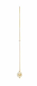 GUCCI Gold Single GG Pearl Chain Earring