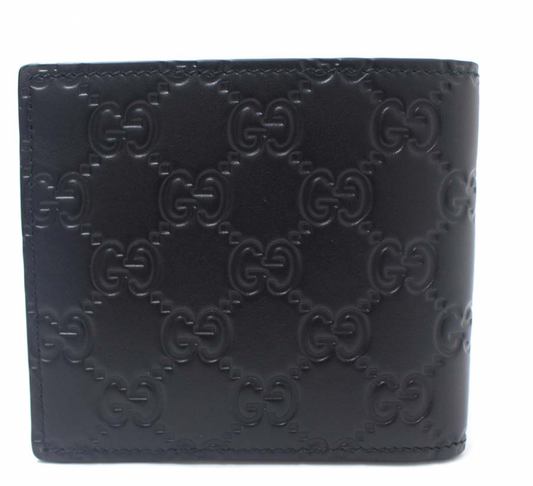 GUCCI Interlocking GG Black Leather Bifold Wallet