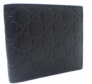 GUCCI Interlocking GG Black Leather Bifold Wallet