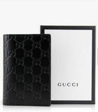 Load image into Gallery viewer, Gucci Black Guccissima Passport Holder