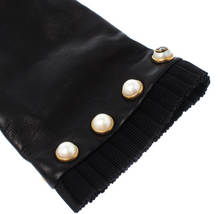 Load image into Gallery viewer, Gucci Nappa Pearl Gloves in Black Leather