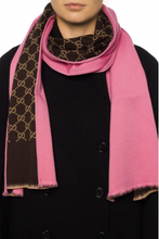 Load image into Gallery viewer, Gucci GG Reversible Wool Scarf in Pink