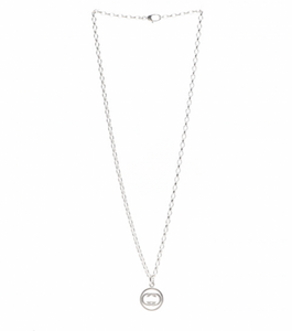 GUCCI Interlocking Circle GG Pendant Necklace in Sterling Silver