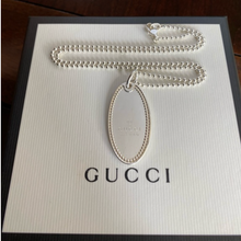 Load image into Gallery viewer, Gucci Sterling Silver Oval Charm Necklace