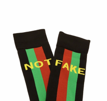 Load image into Gallery viewer, GUCCI Knee High FAKE/NOT Socks Black Stripe