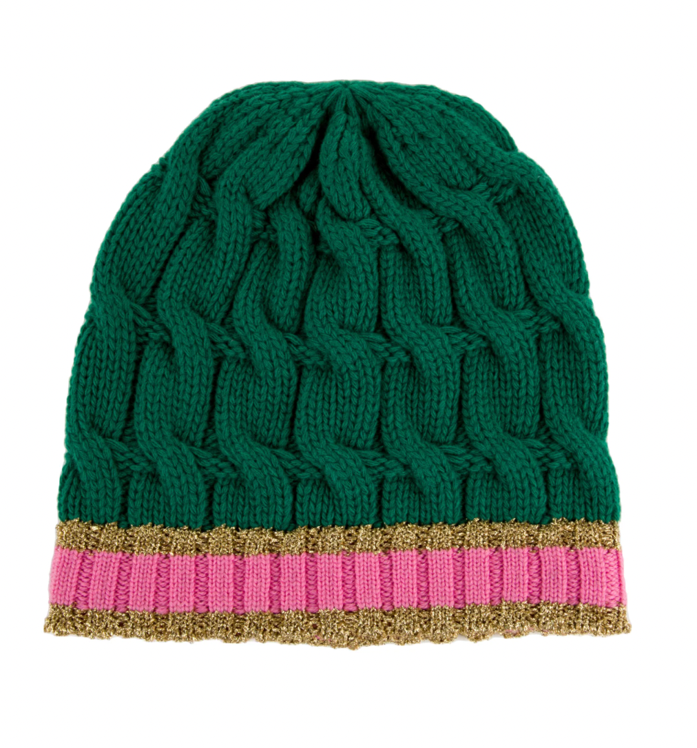 Gucci Cable Knit Beanie in Green