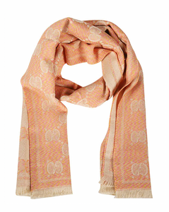Gucci GG Jacquard Wool Scarf in Pink